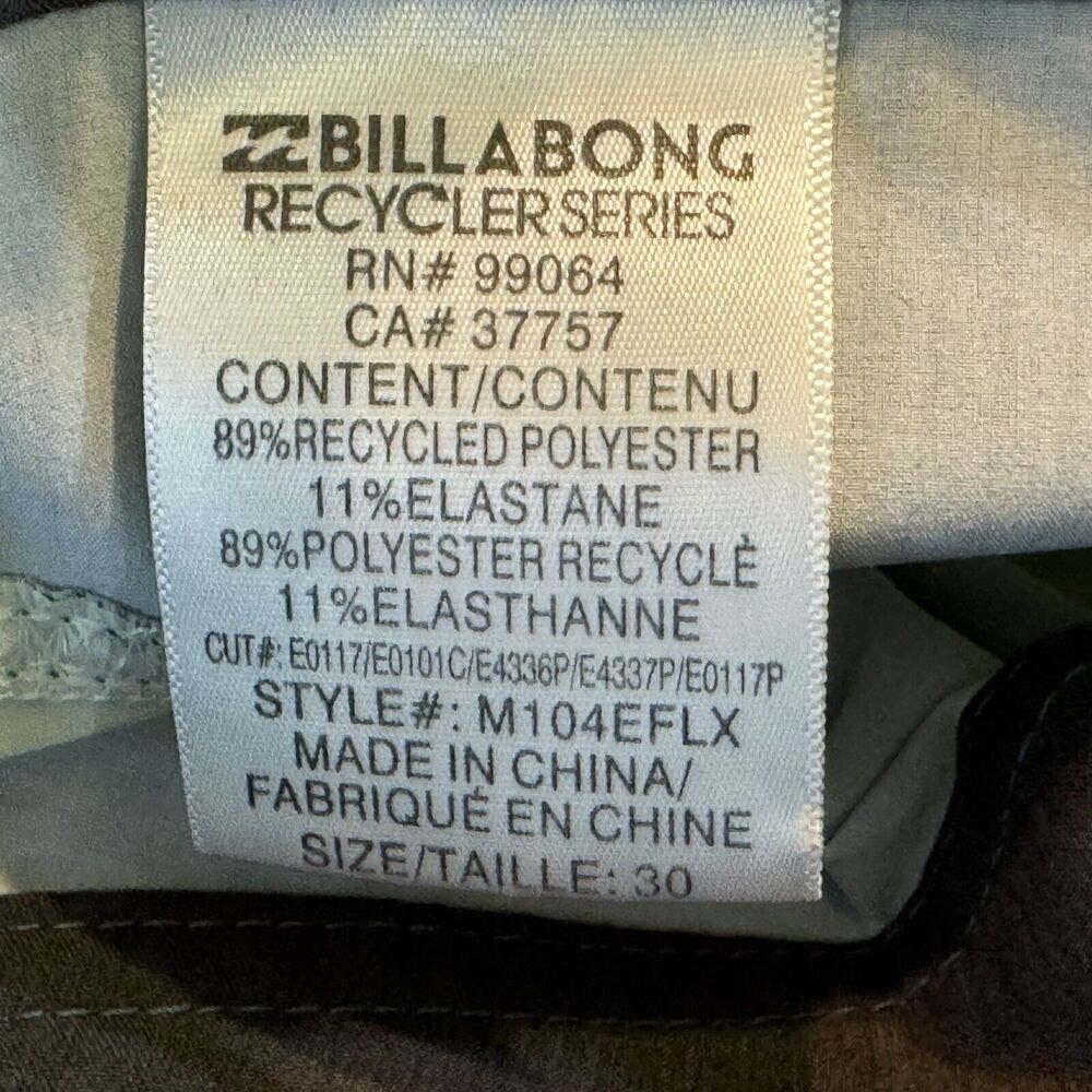 Billabong Platinum X Board Shorts Mens 30 Swim Surf Yellow Green Zip Pocket - Picture 8 of 9